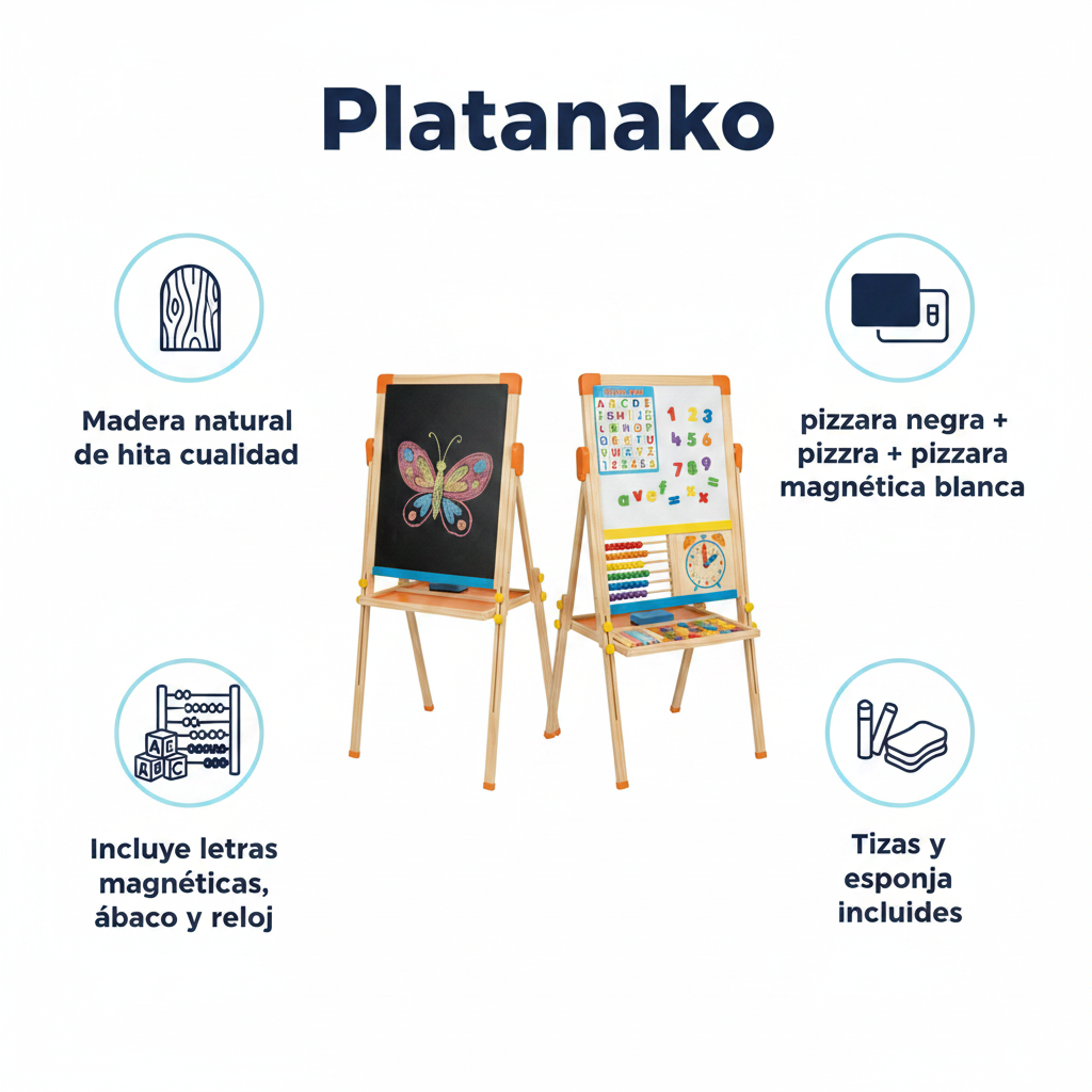 Caballete Infantil Multifunción de Madera con Accesorios - Playtive