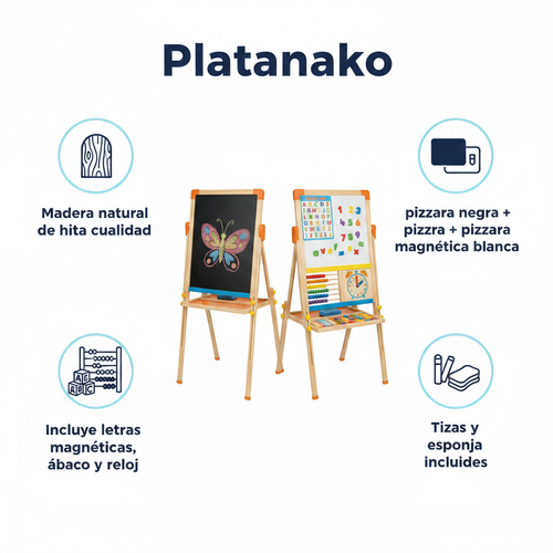 Caballete Infantil Multifunción de Madera con Accesorios - Playtive