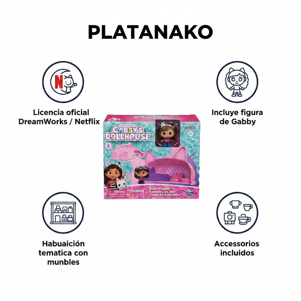 Gabby's Dollhouse Room Playset Habitación con Figura - DreamWorks
