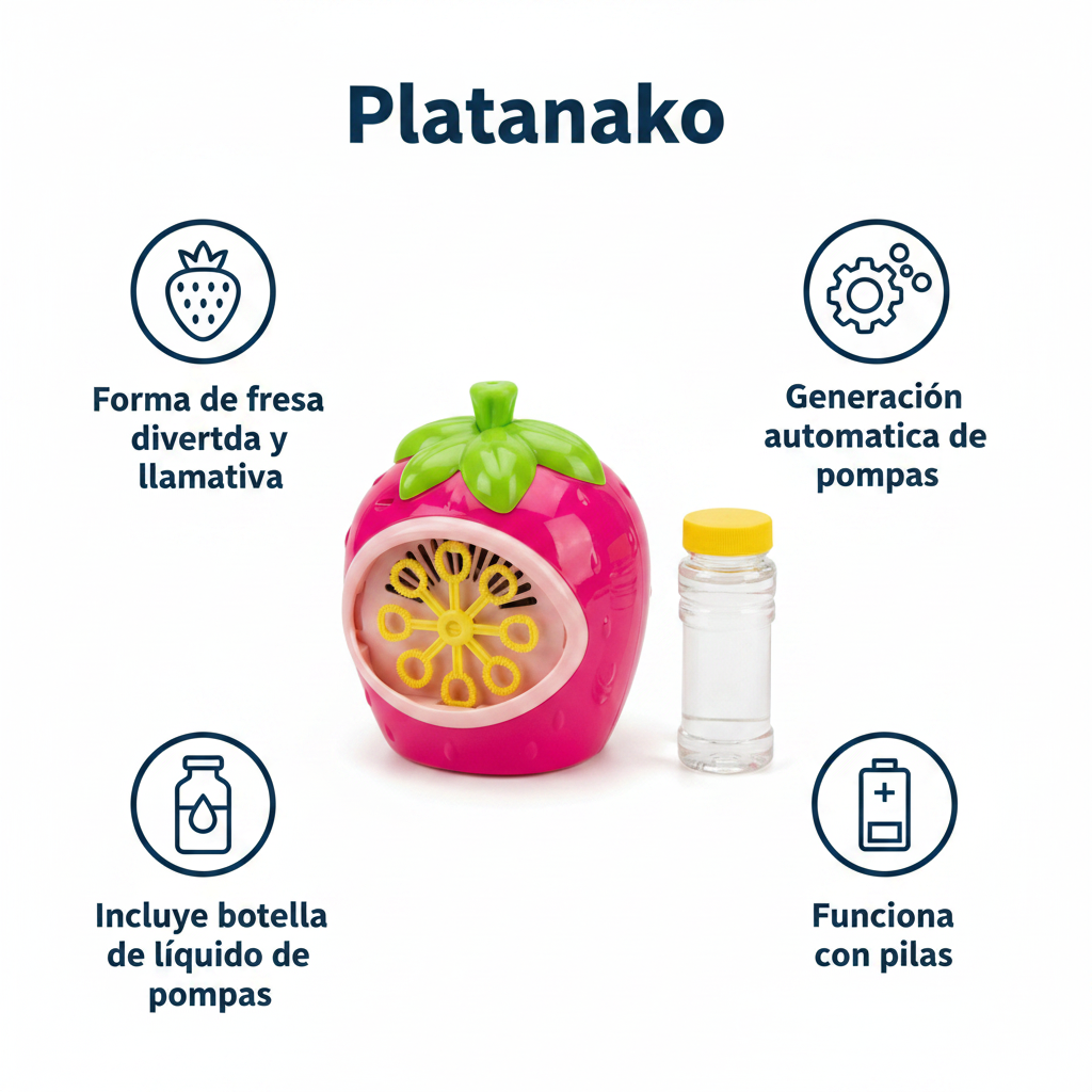 Máquina de Pompas de Jabón Automática Fresa Rosa - Playland
