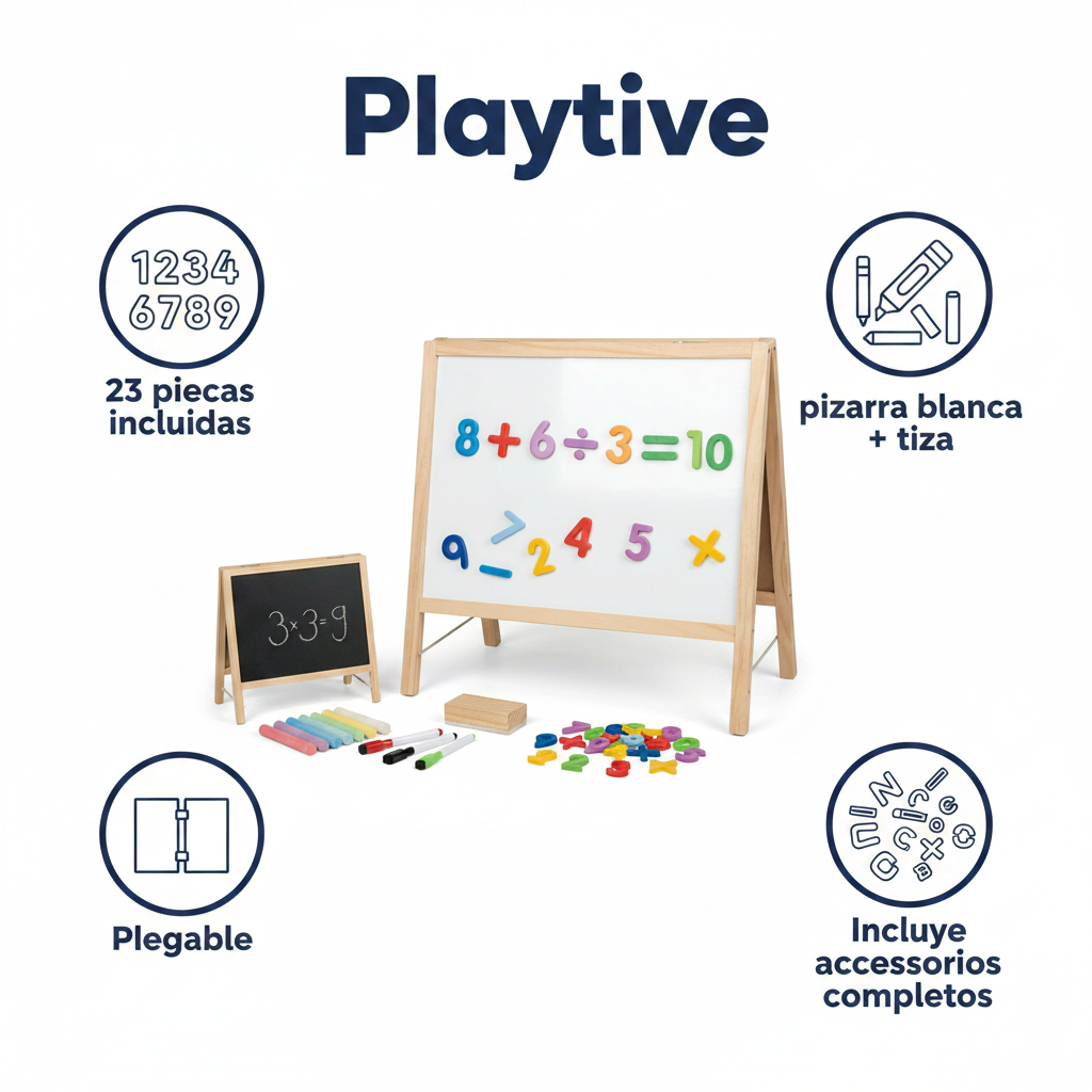 Caballete de Mesa Infantil Madera 23 Piezas - Playtive