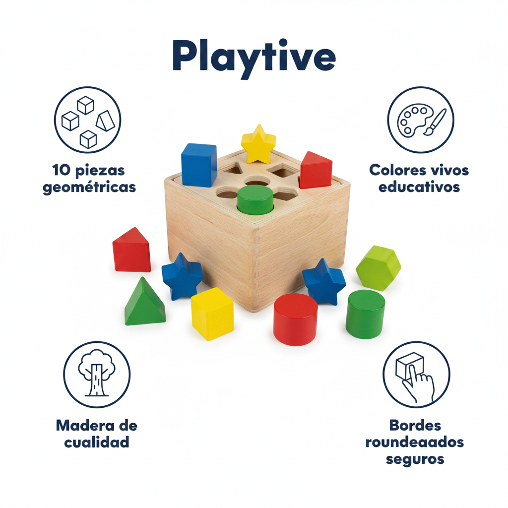 Clasificador de Formas Madera 10 Piezas - Playtive
