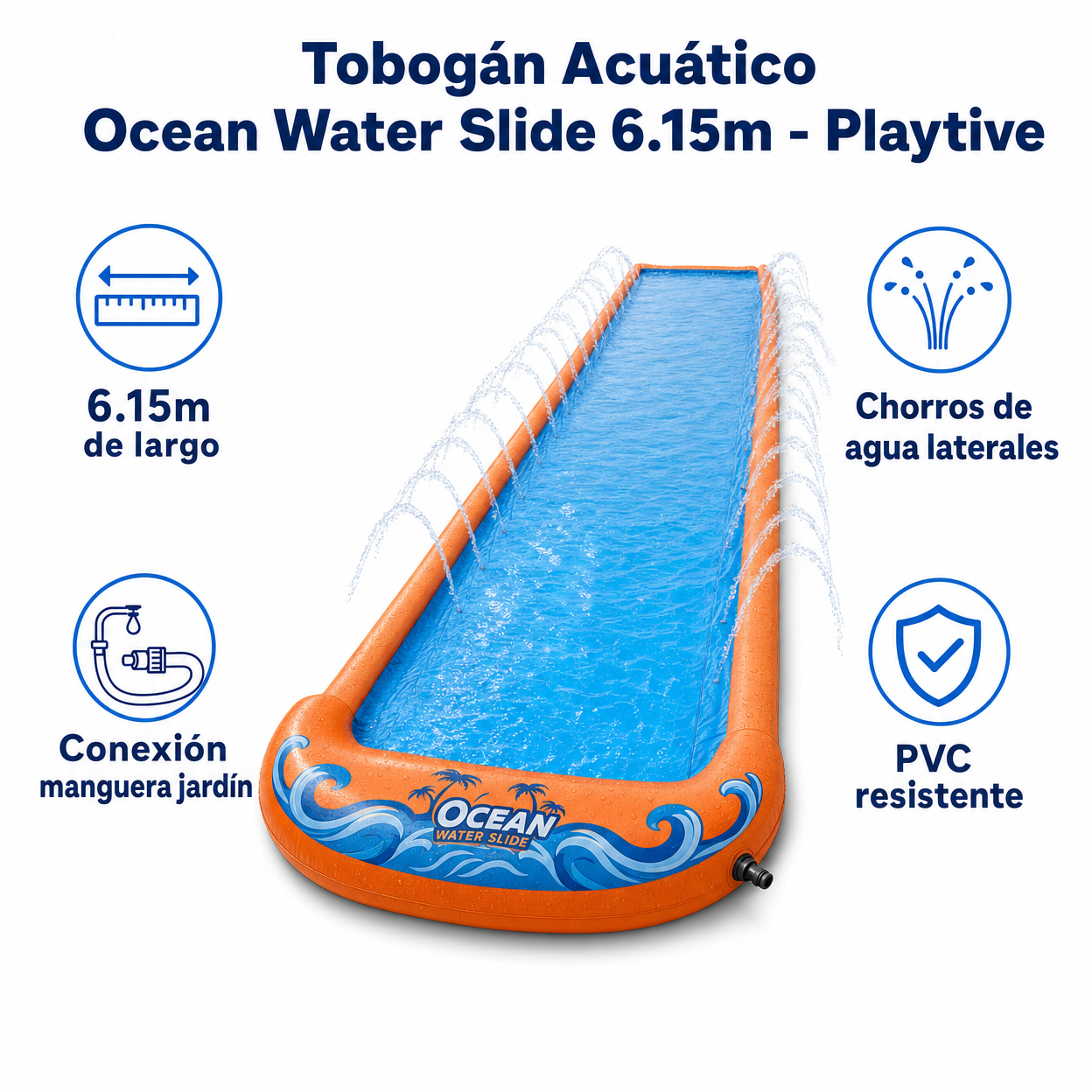 Tobogán Acuático Ocean Water Slide 6.15m - Playtive