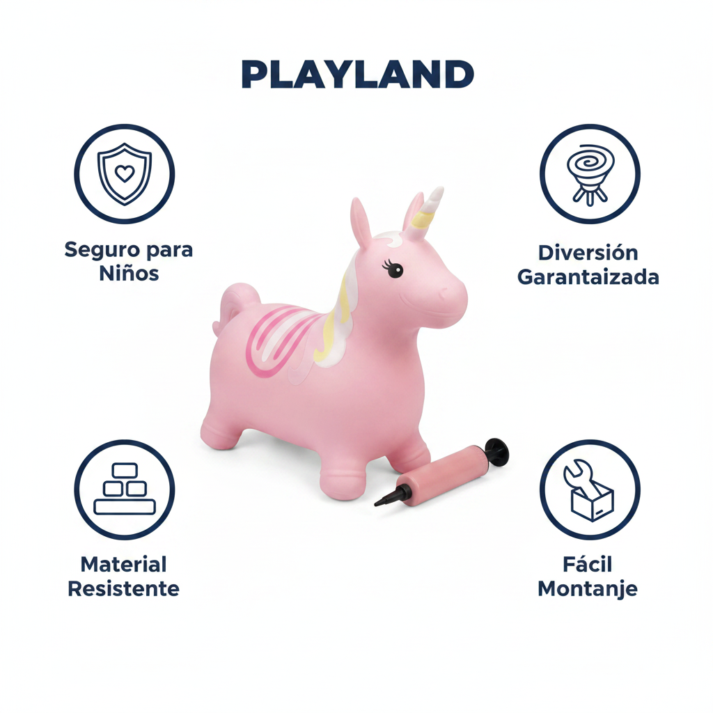 Animal Saltarín Unicornio Hinchable Rosa - Playland