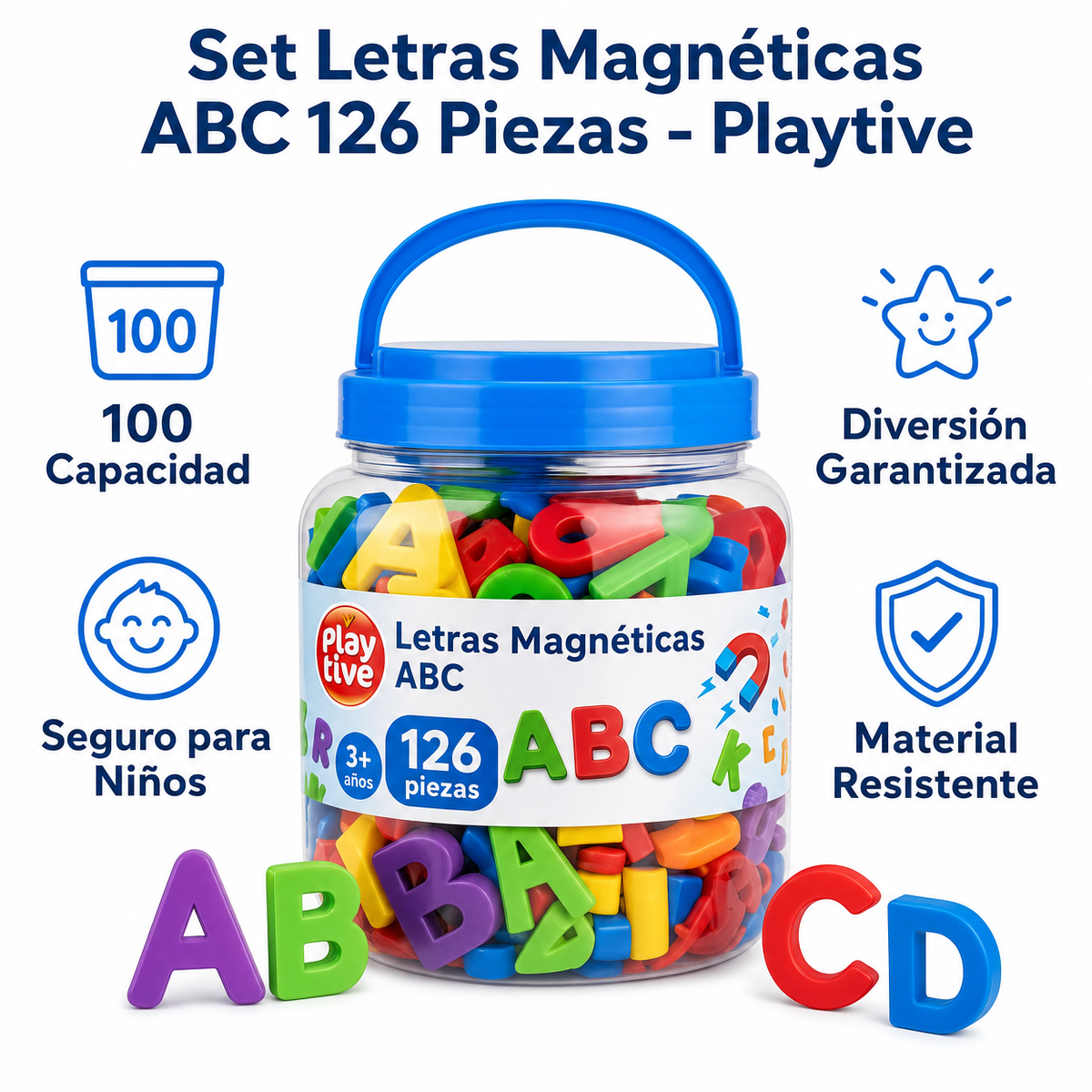 Set Letras Magnéticas ABC 126 Piezas - Playtive