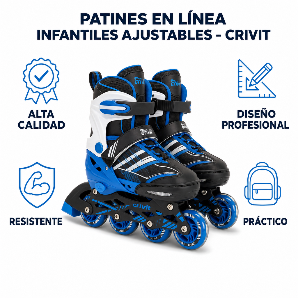 Patines en Línea Infantiles Ajustables - Crivit
