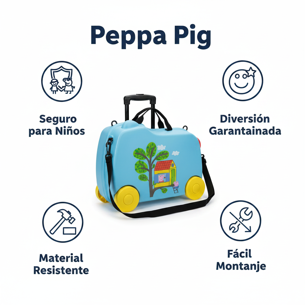 Maleta Infantil Rígida con Ruedas Peppa Pig