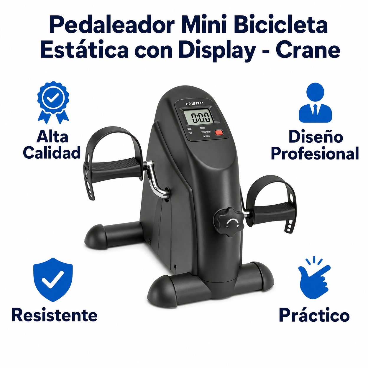 Pedaleador Mini Bicicleta Estática con Display - Crane