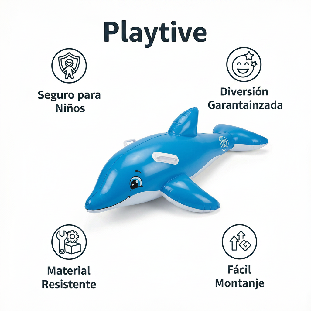 Delfín Hinchable para Piscina con Asas - Playtive
