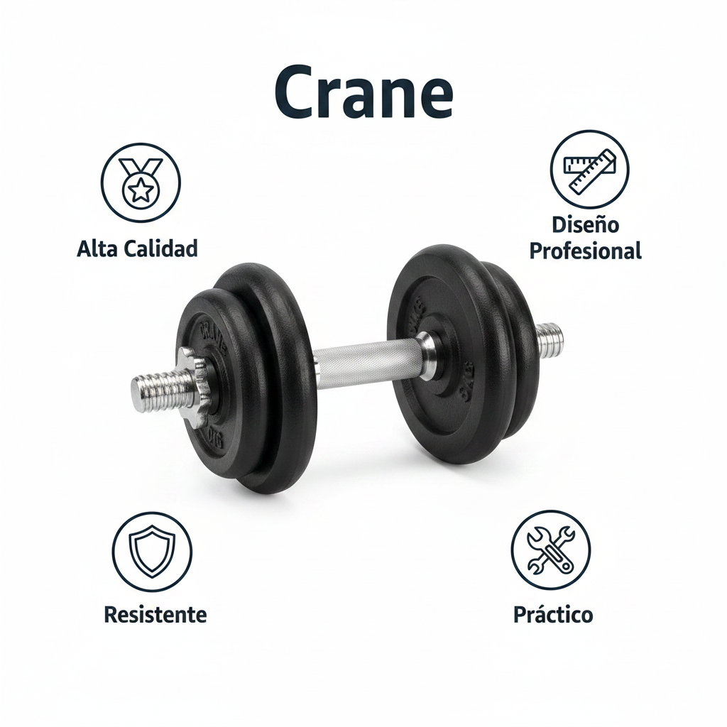 Mancuerna Ajustable de 10kg con Discos Intercambiables - Crane