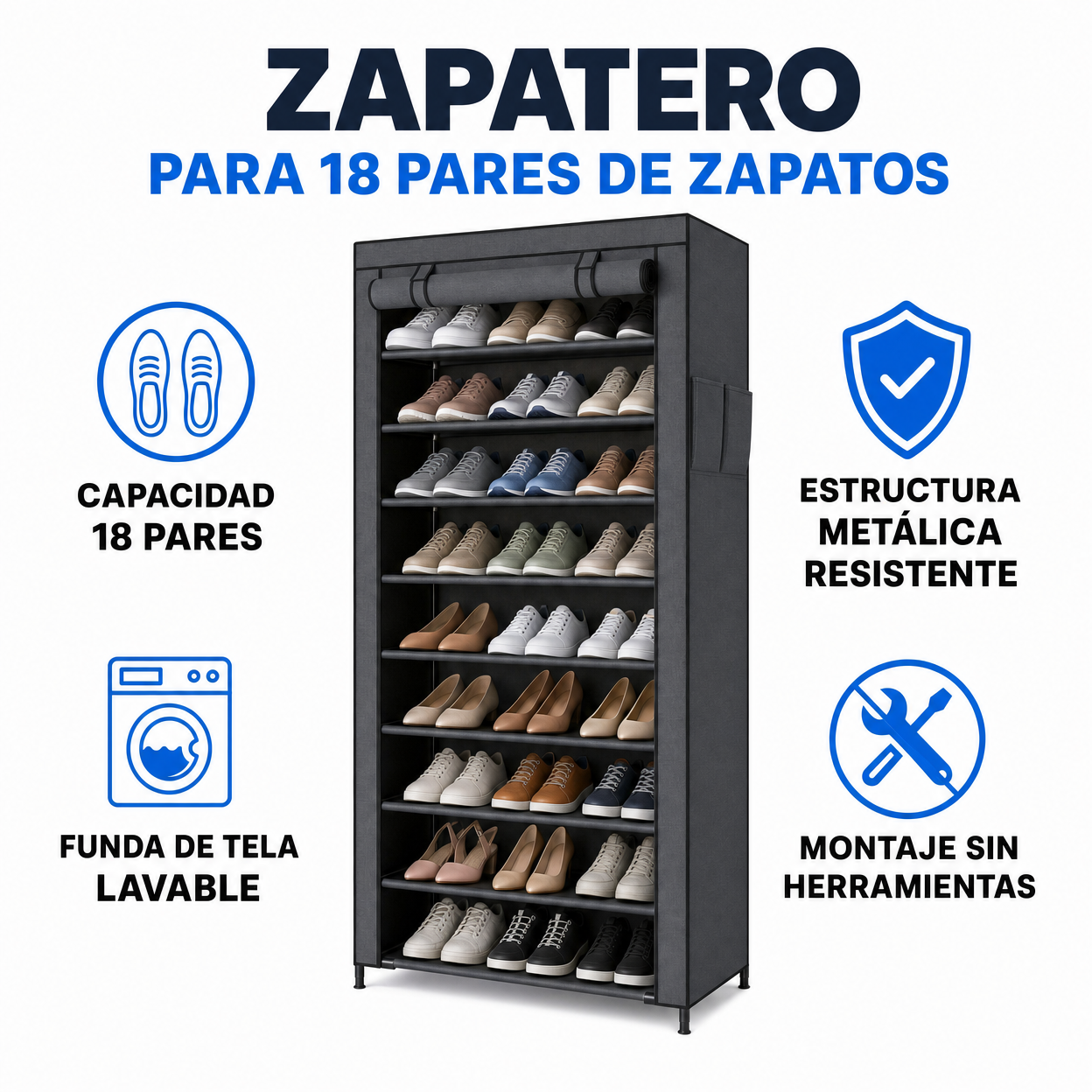 Zapatero para 18 Pares de Zapatos