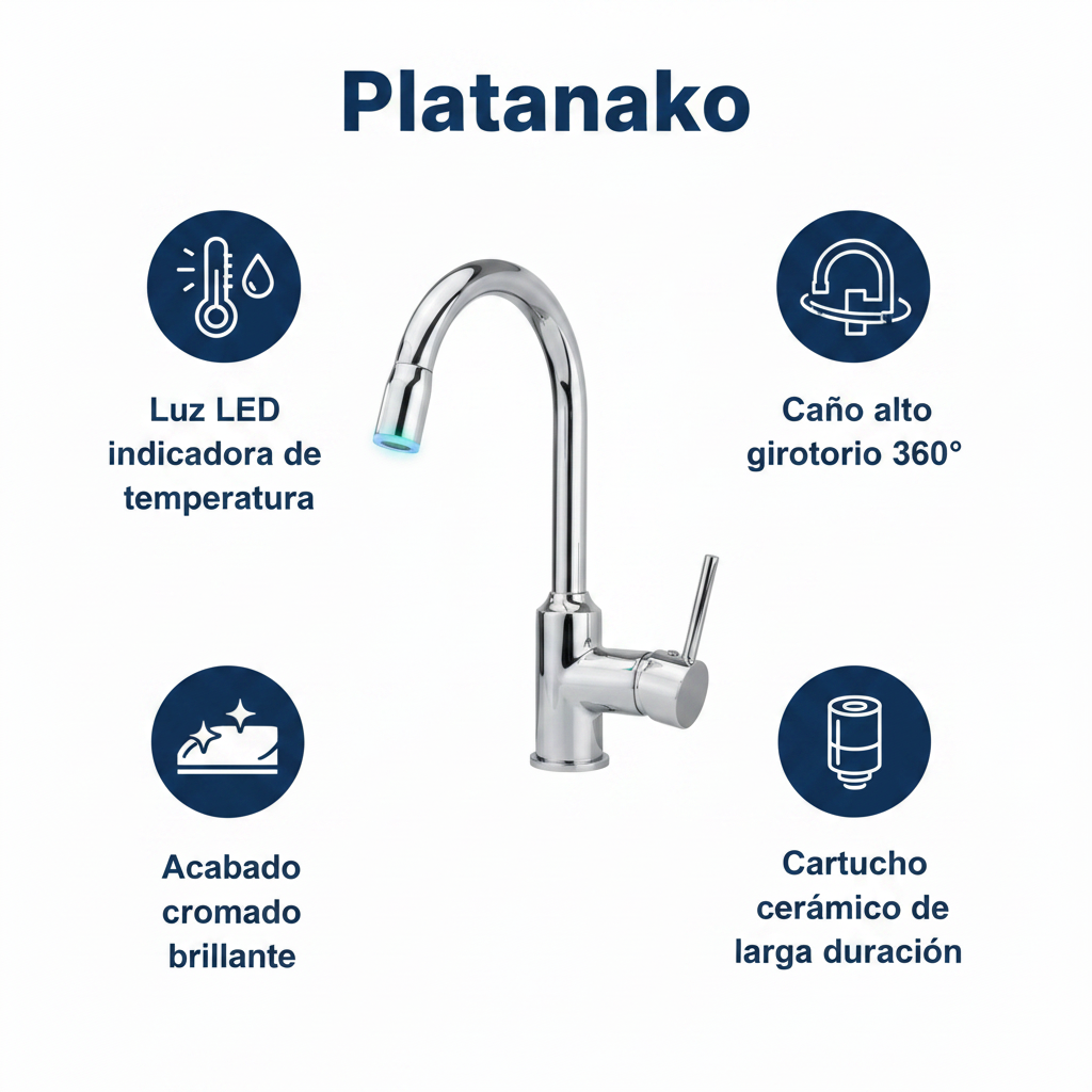 Grifo de Cocina con Luz LED - Livarno Home