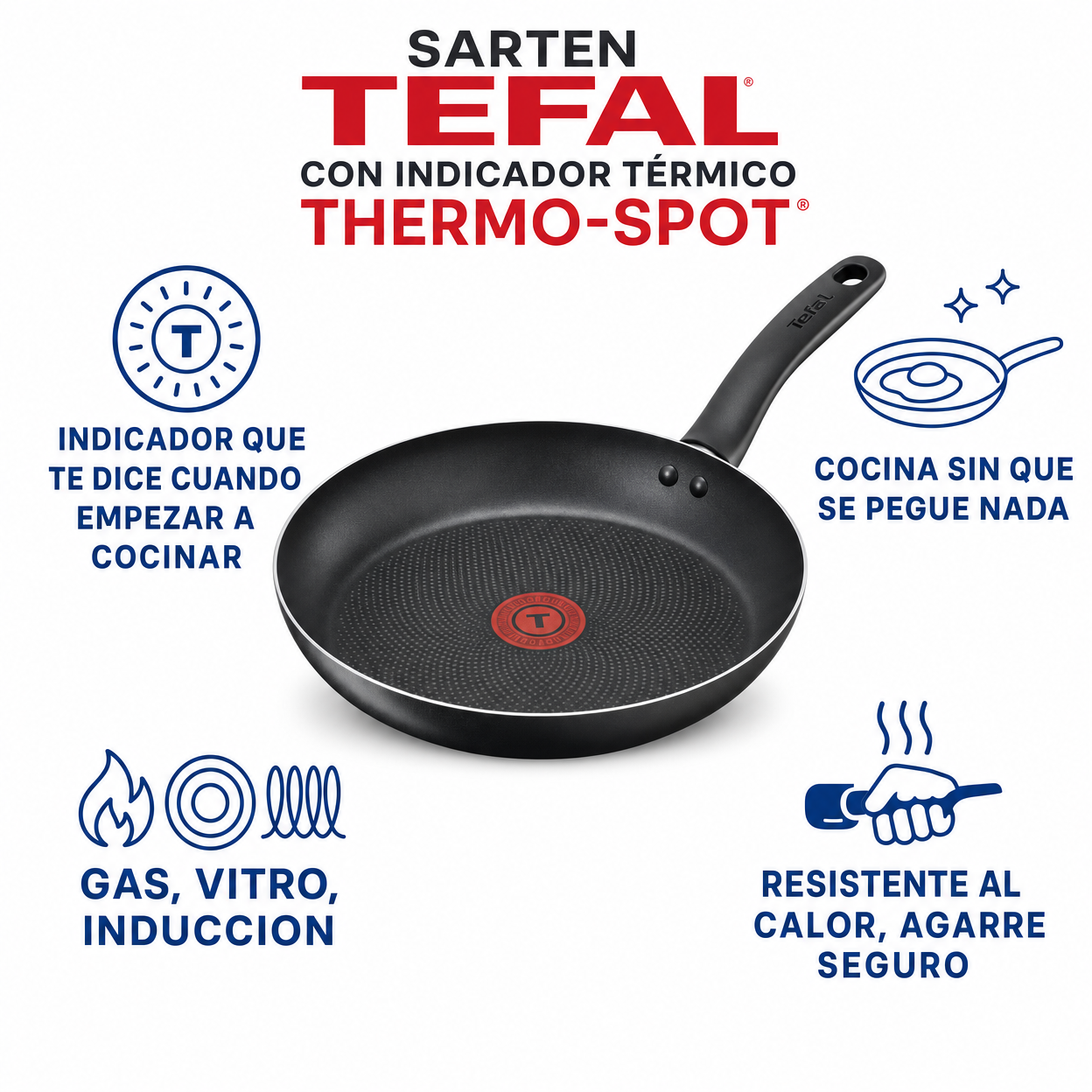 Sarten Tefal con Indicador Termico Thermo-Spot