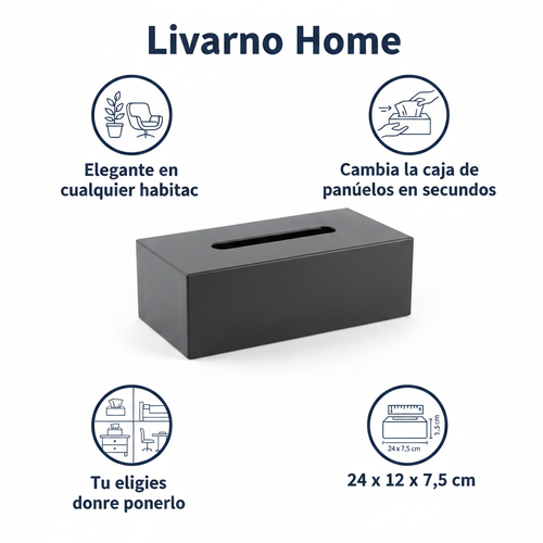 Caja Dispensadora de Panuelos Livarno Home - Negro