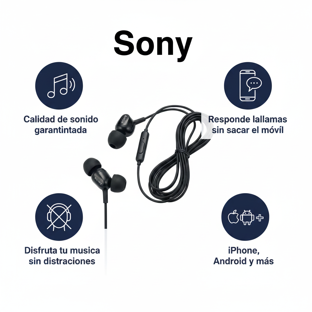 Auriculares Sony MDR-EX15AP In-Ear con Microfono - Negro