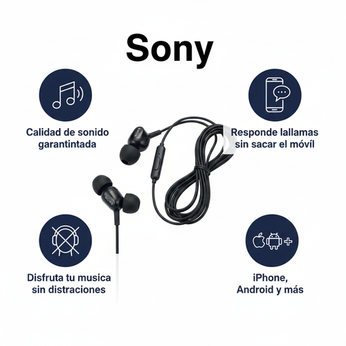 Auriculares Sony MDR-EX15AP In-Ear con Microfono - Negro