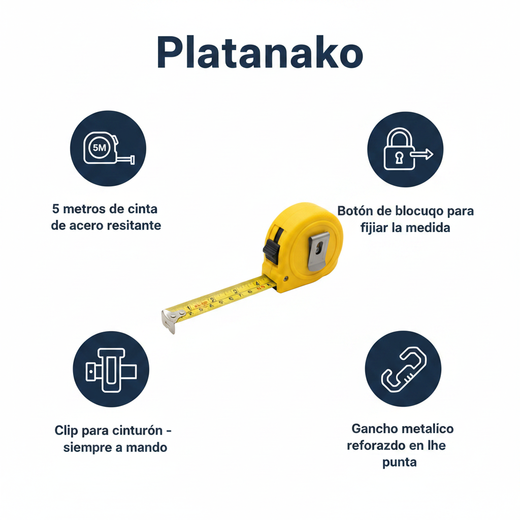 Flexómetro Cinta Métrica 5 Metros - Con Clip para Cinturón