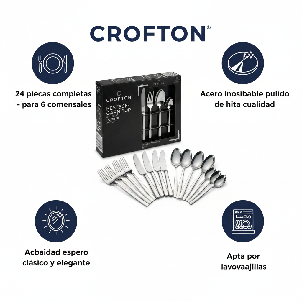Cubertería Crofton 24 Piezas - Acero Inoxidable Clásico
