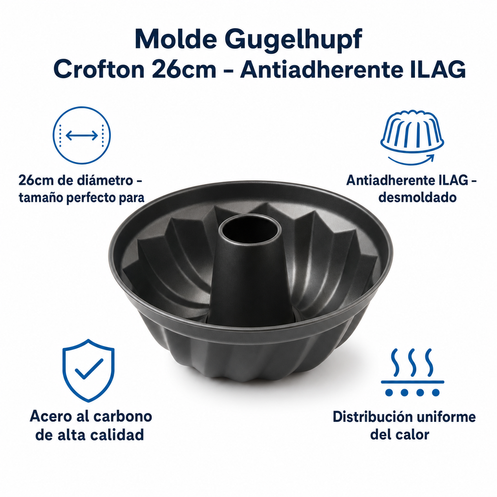 Molde Gugelhupf Crofton 26cm - Antiadherente ILAG