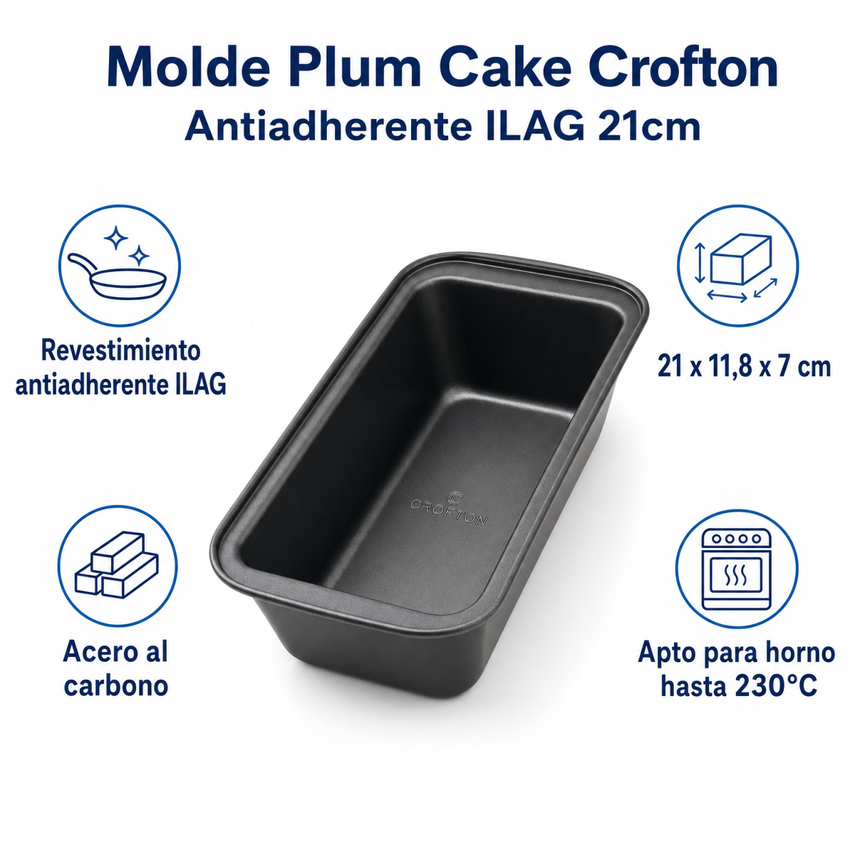 Molde Plum Cake Crofton Antiadherente ILAG 21cm