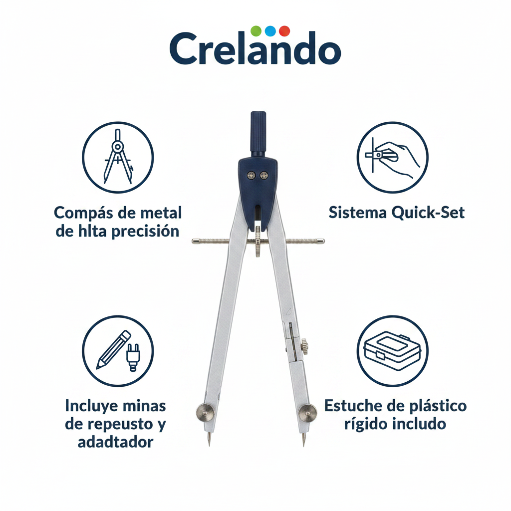 Compás Quick-Set Crelando 3 Piezas con Estuche