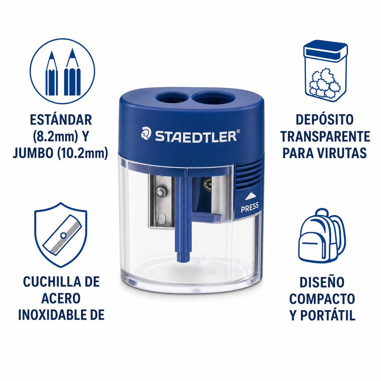 Sacapuntas Doble Staedtler con Depósito para Virutas