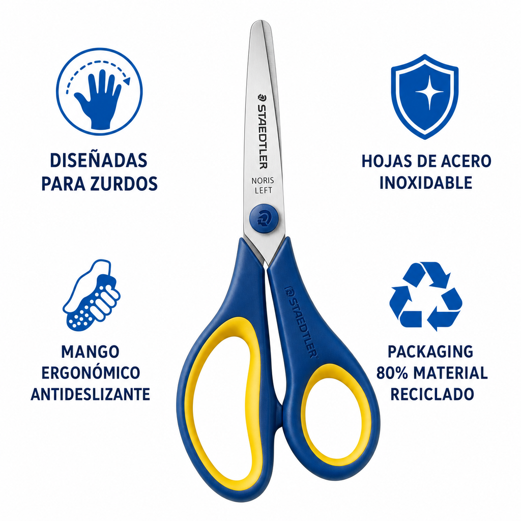 Tijeras Manualidades Staedtler Noris 14cm Zurdos