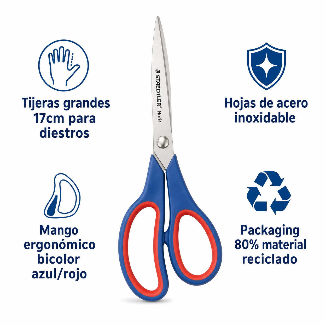 Tijeras Manualidades Staedtler Noris 17cm Diestros