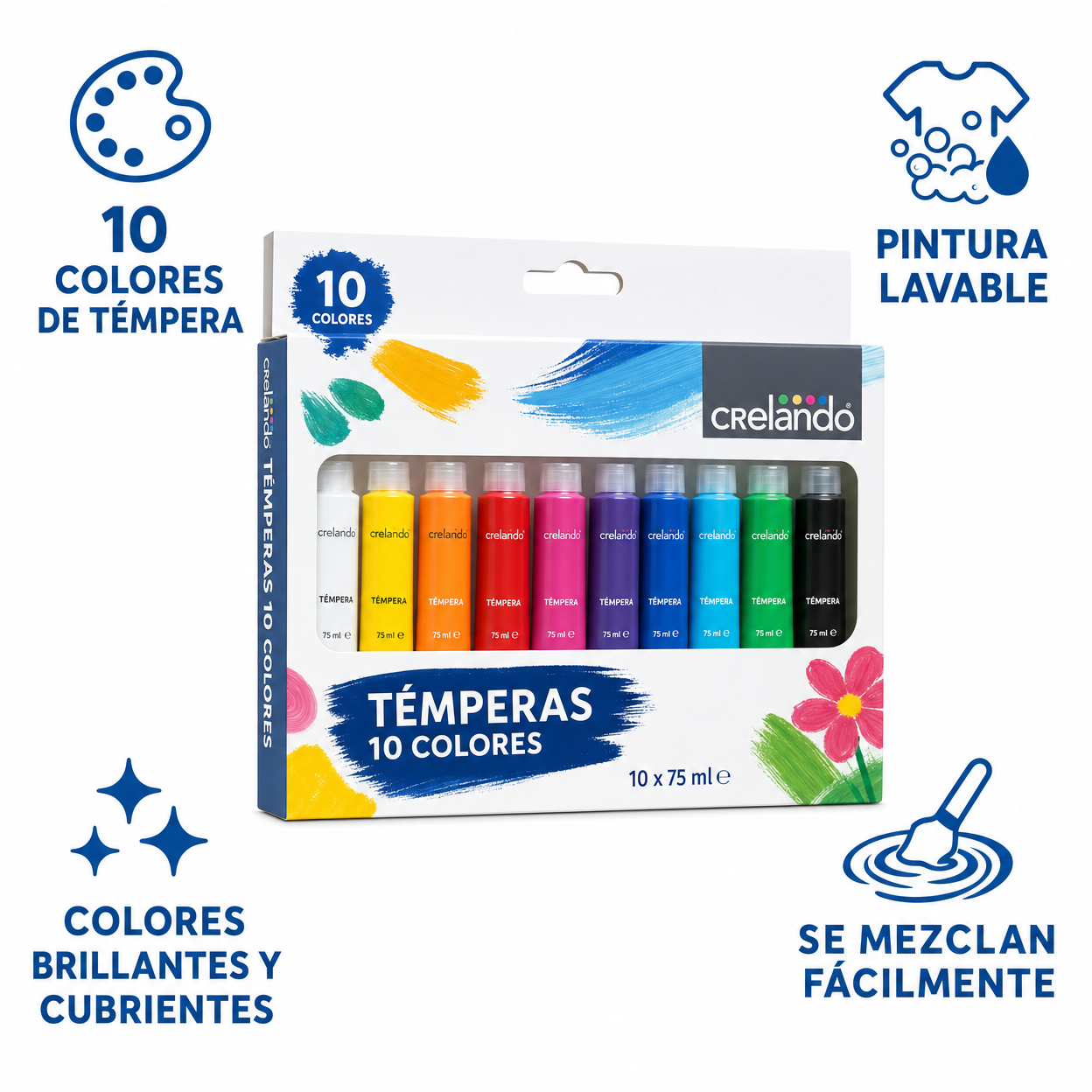 Témperas Crelando 10 Colores