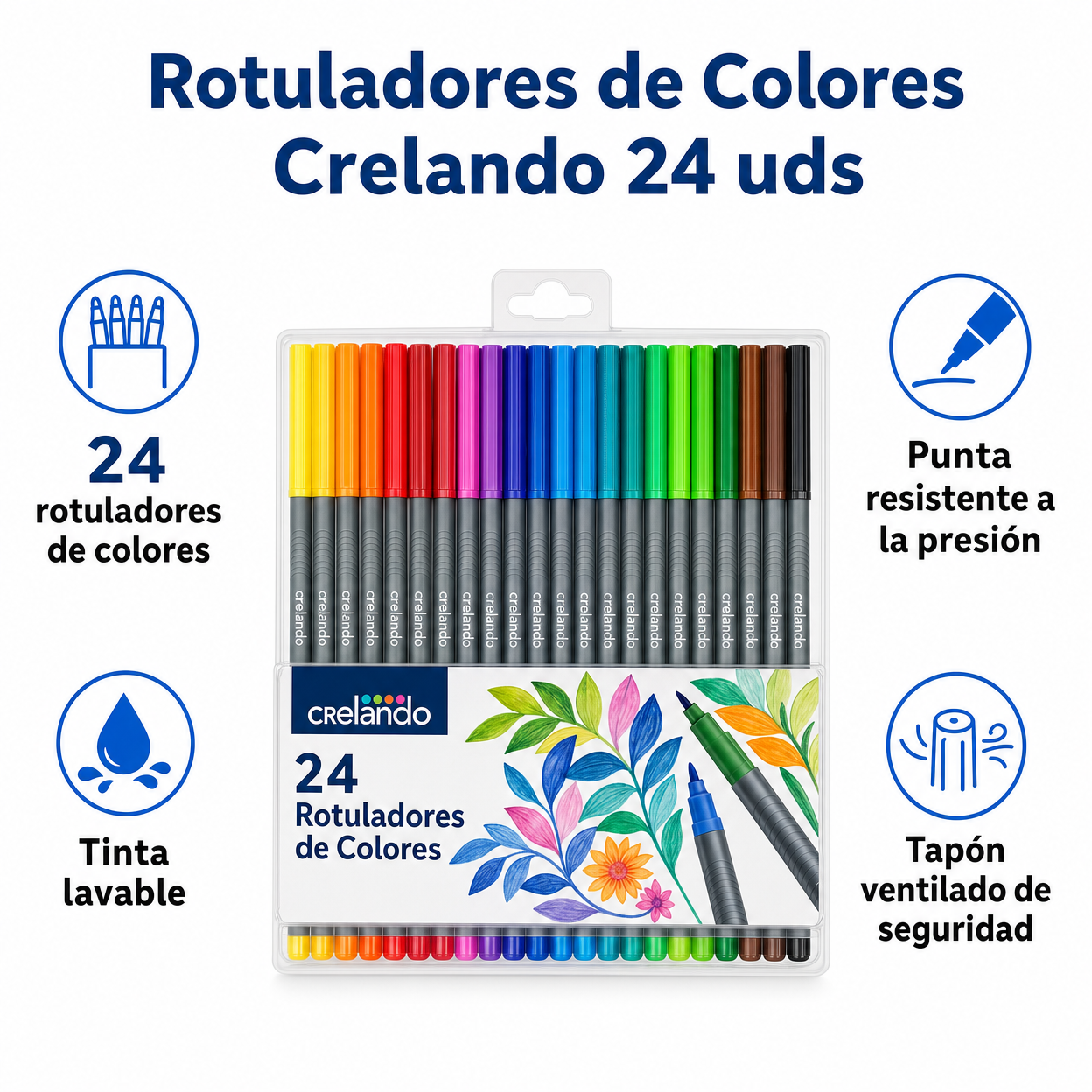 Rotuladores de Colores Crelando 24 uds