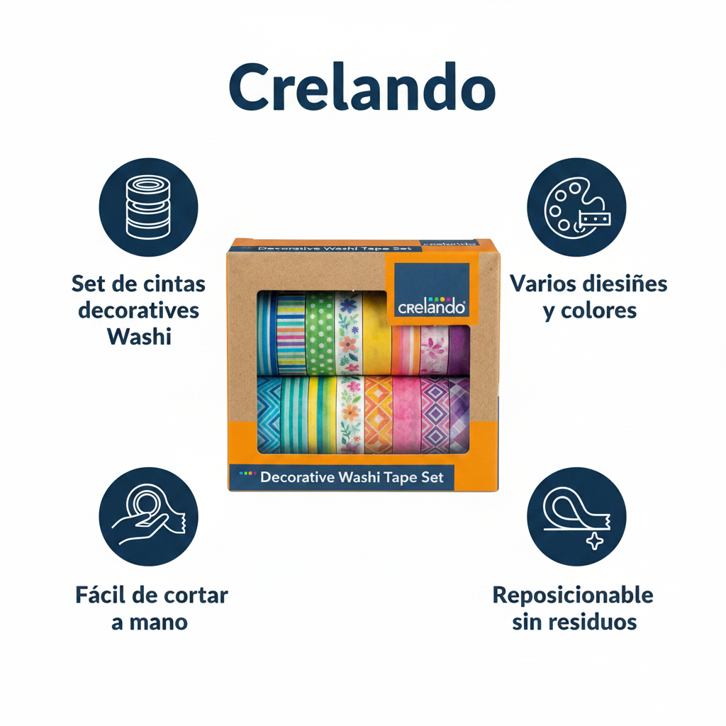Cinta Adhesiva Decorativa Washi Tape Crelando