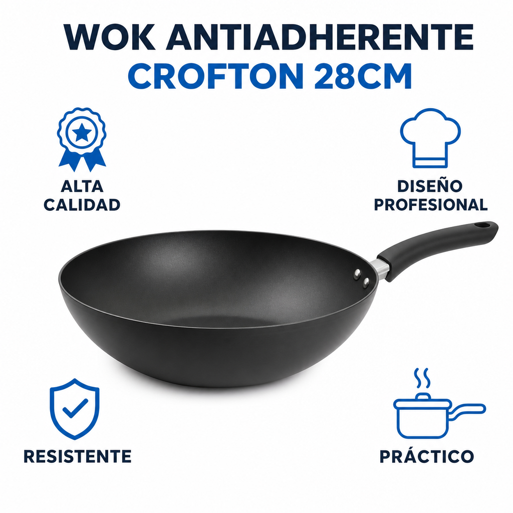 Wok Antiadherente Crofton 28cm