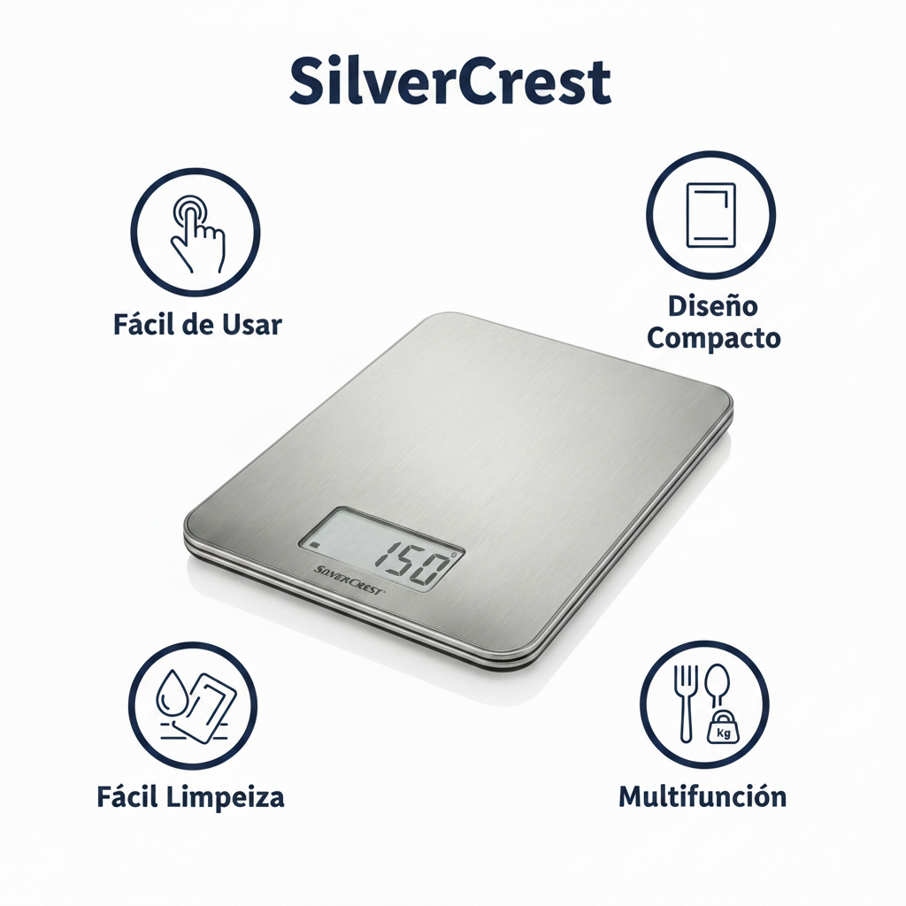 Báscula de Cocina Digital SilverCrest Precisión 1g