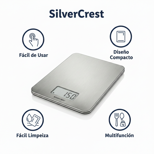 Báscula de Cocina Digital SilverCrest Precisión 1g