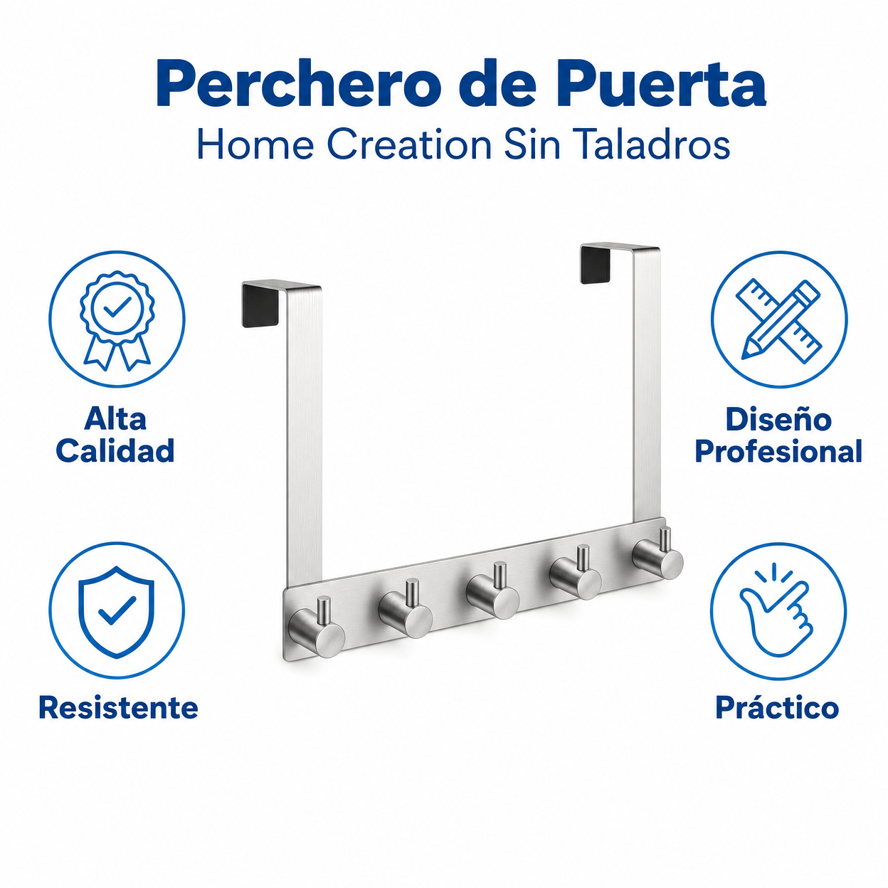 Perchero de Puerta Home Creation Sin Taladros