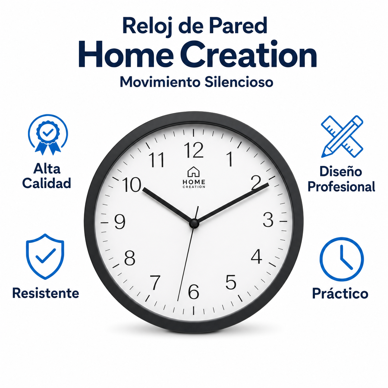 Reloj de Pared Home Creation Movimiento Silencioso