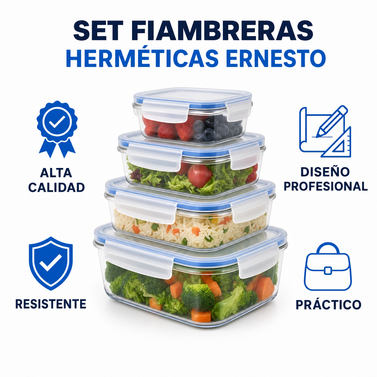 Set Fiambreras Herméticas Ernesto