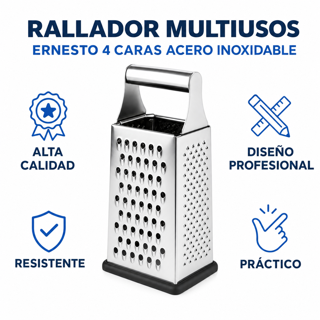 Rallador Multiusos Ernesto 4 Caras Acero Inoxidable