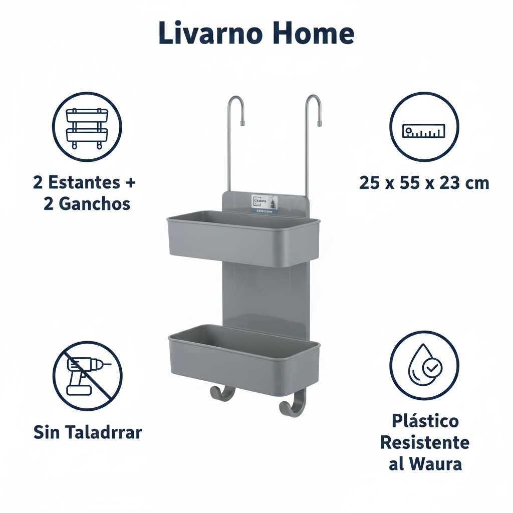 Estantería de Ducha Colgante Livarno Home Gris