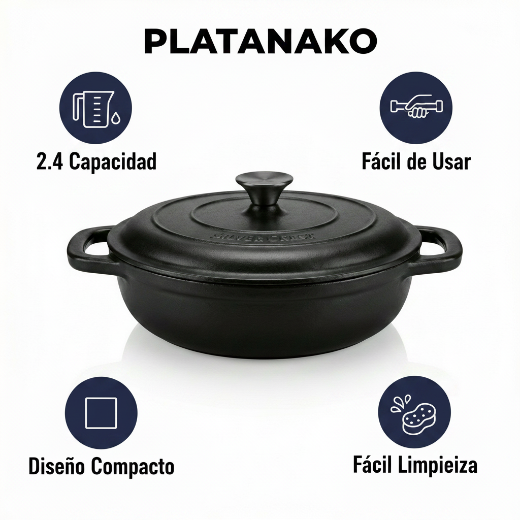 Cazuela Hierro Fundido SilverCrest 2.4L Negra