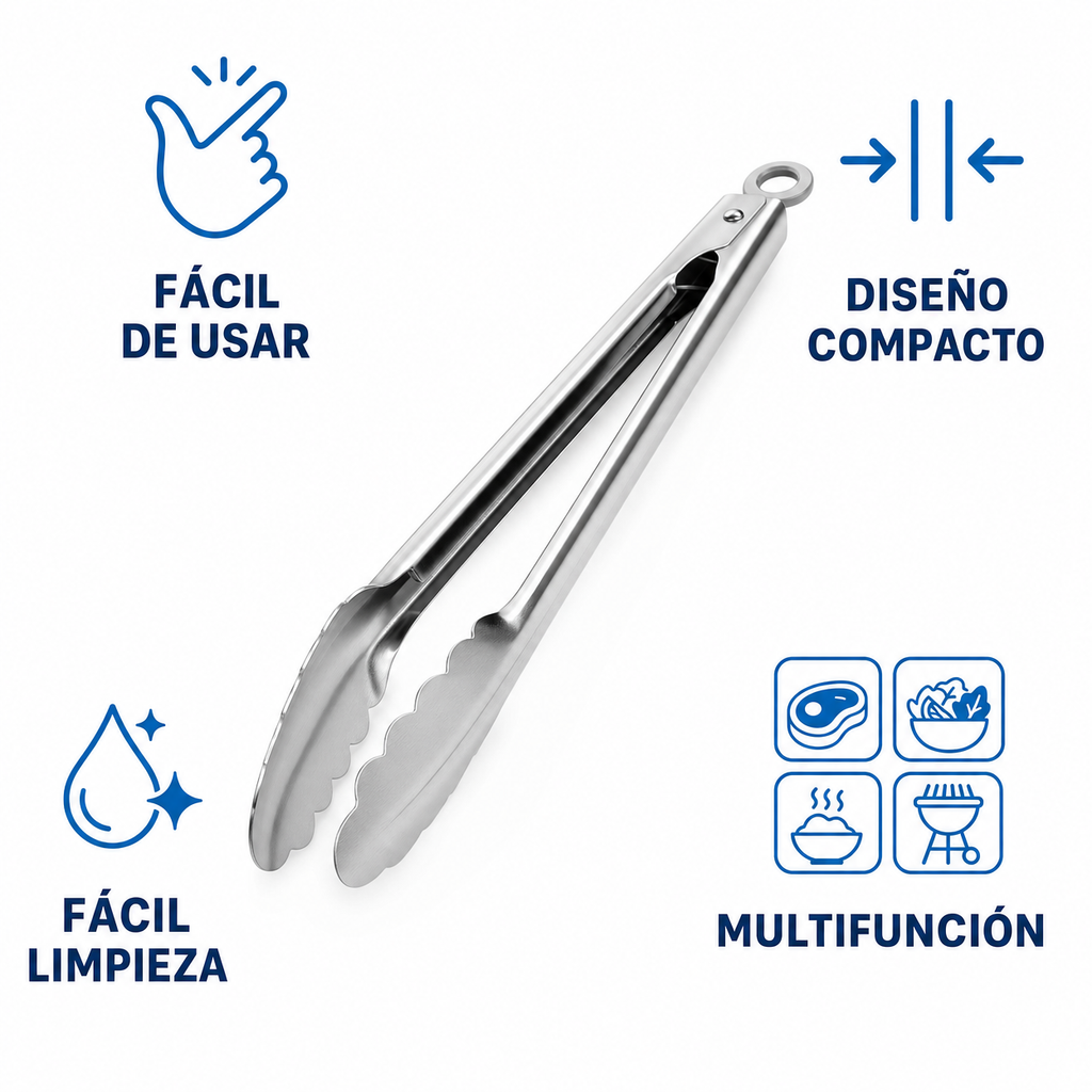 Pinzas Cocina Acero Inoxidable