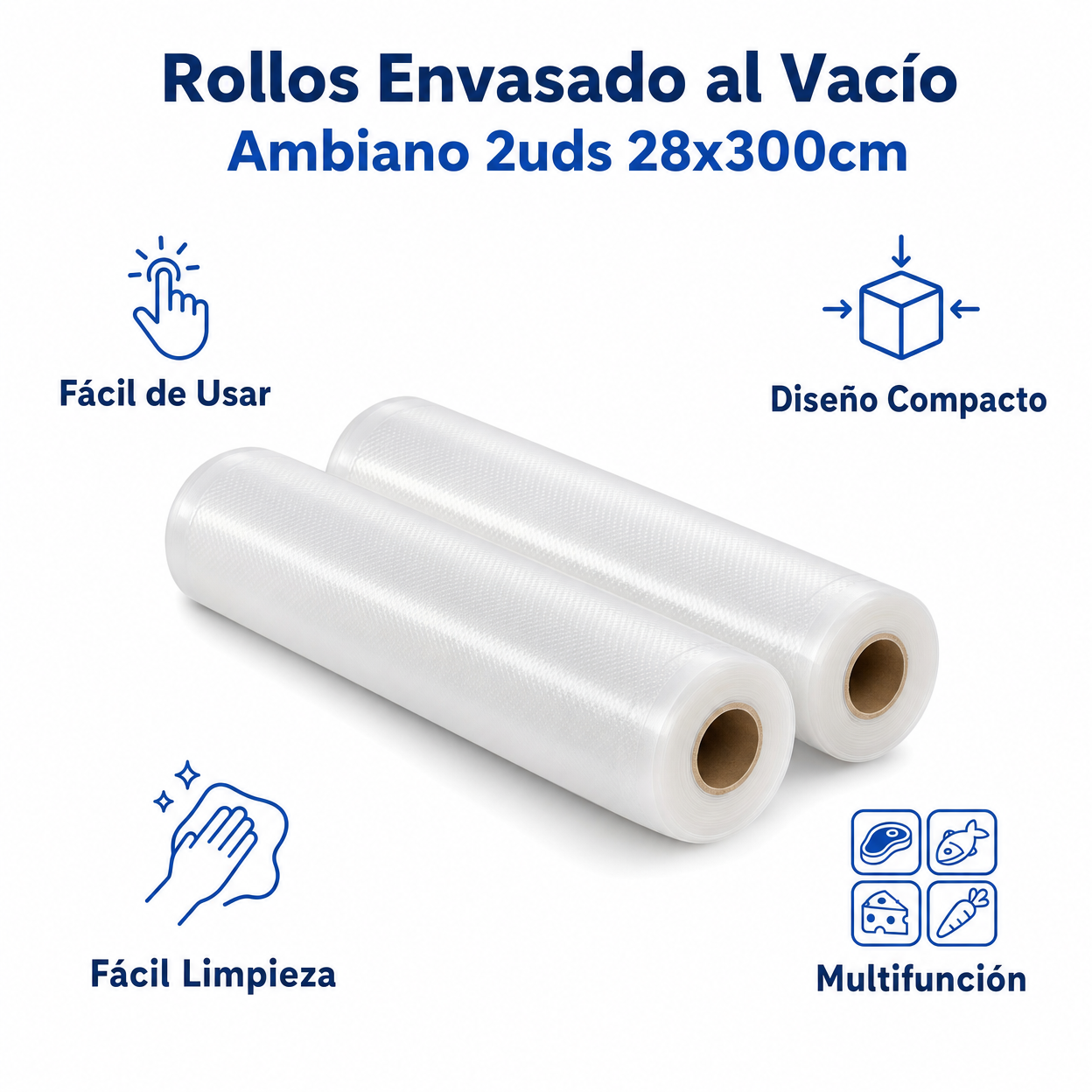 Rollos Envasado al Vacío Ambiano 2uds 28x300cm