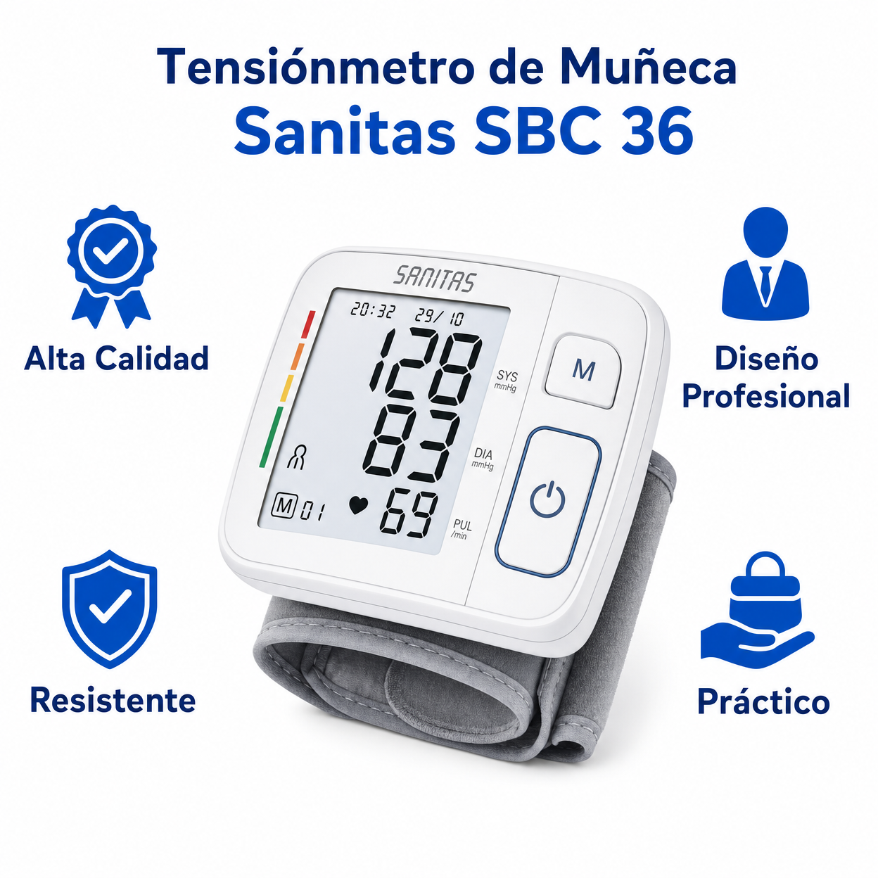 Tensiómetro de Muñeca Sanitas SBC 36