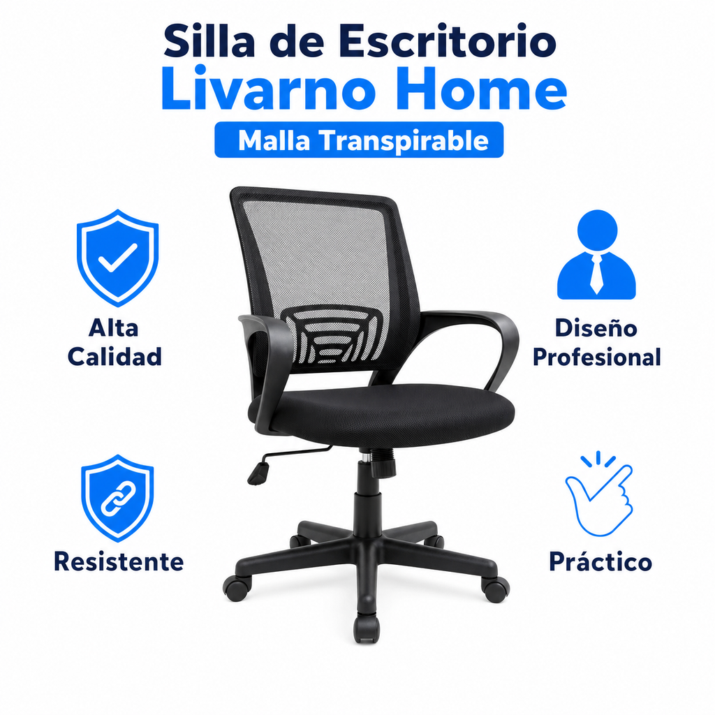 Silla de Escritorio Livarno Home Malla Transpirable