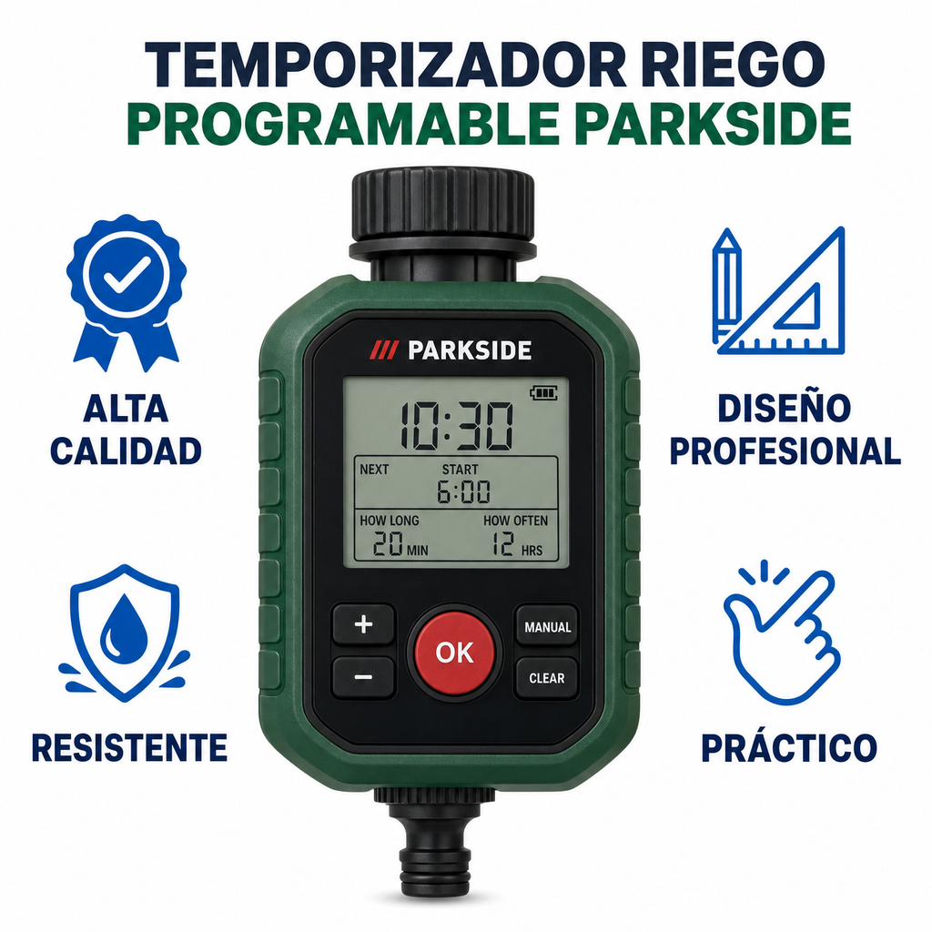 Temporizador Riego Programable Parkside