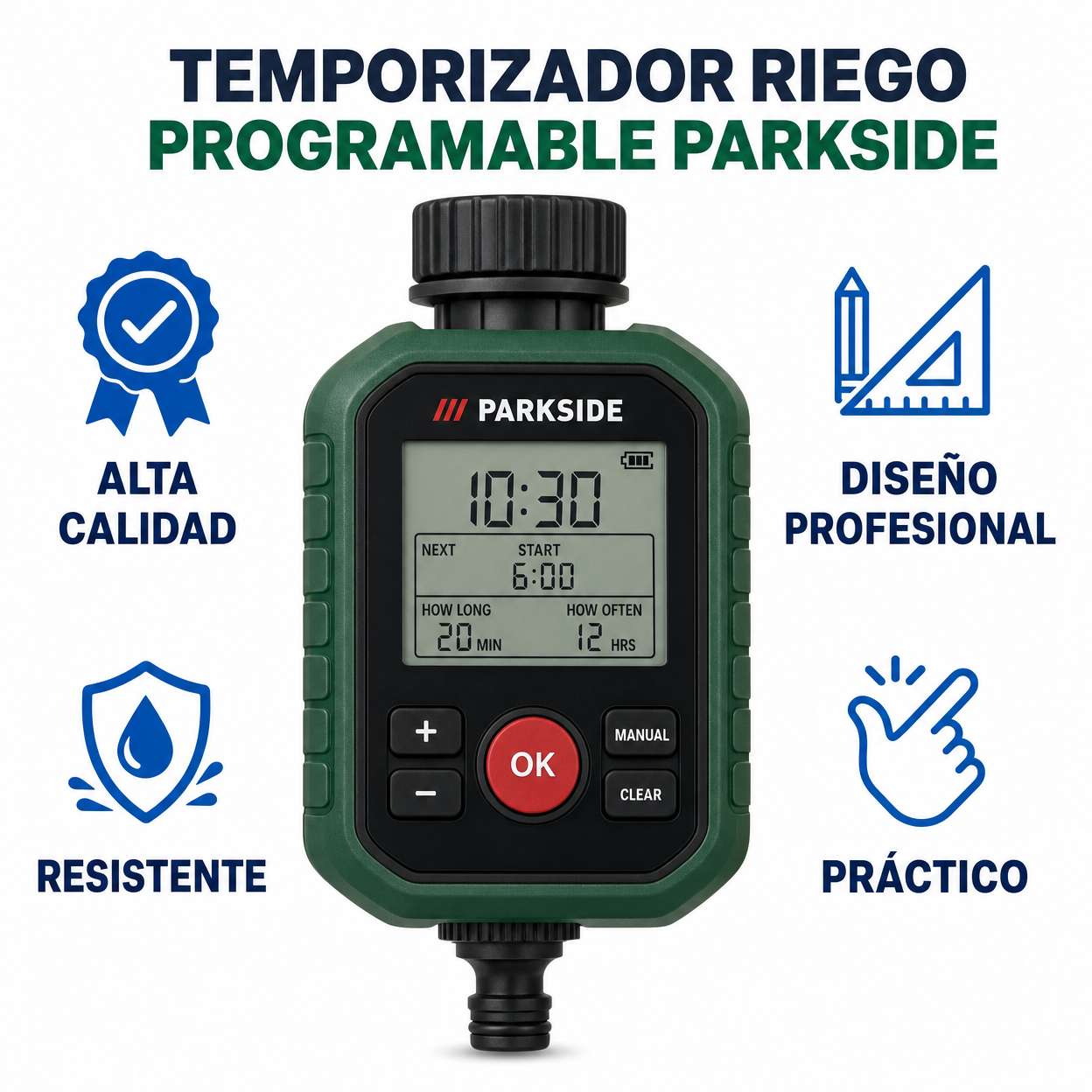 Temporizador Riego Programable Parkside