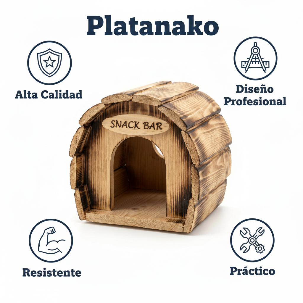 Comedero Pajaros Snack Bar Madera Rustica