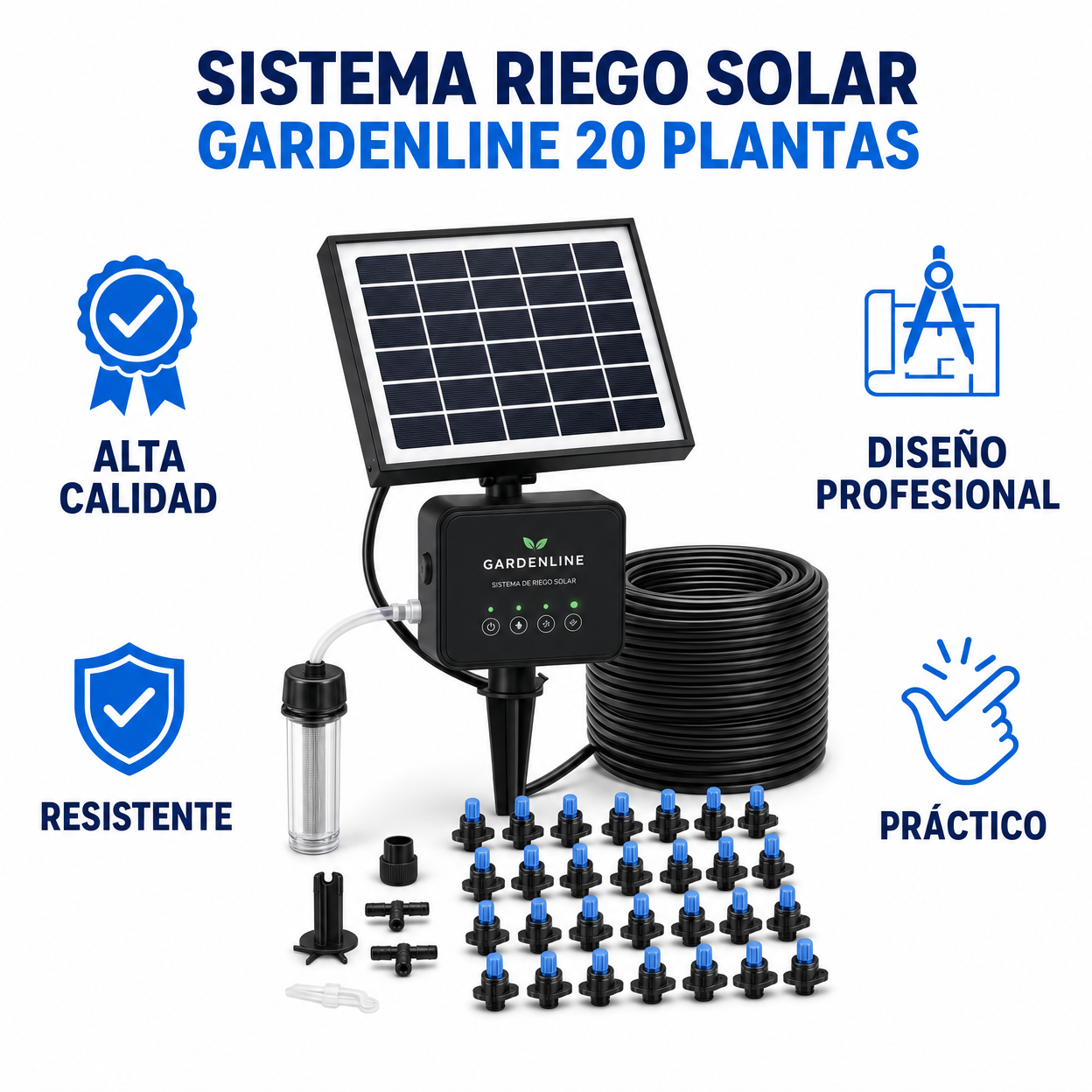 Sistema Riego Solar Gardenline 20 Plantas