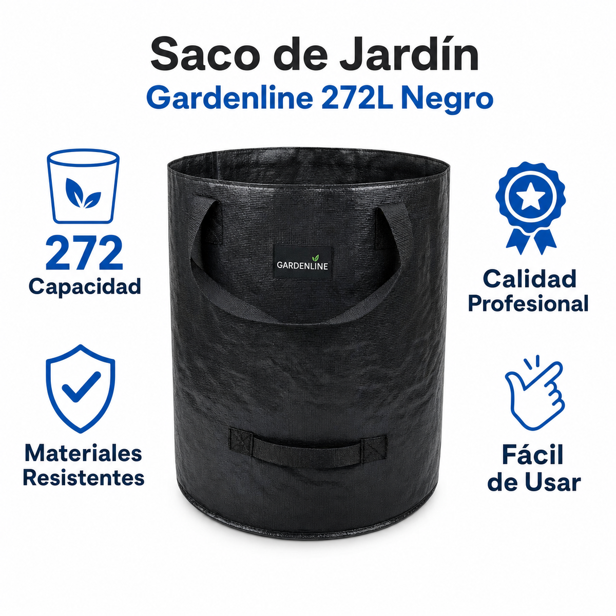 Saco de Jardín Gardenline 272L Negro