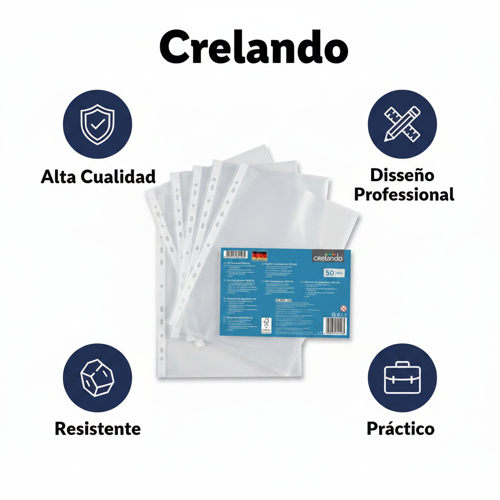 Fundas Perforadas A4 Crelando 50 uds
